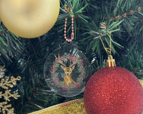 Christmas Tree Ornaments Printed by Our UV Flatbed Printer 3040 Model!